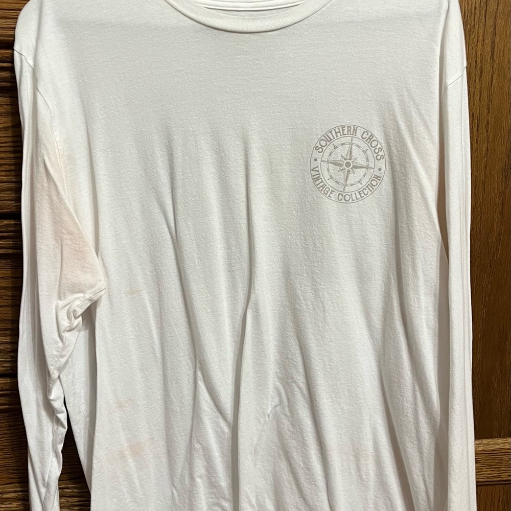 Mens XXLarge long sleeve Southern Cross white tshirt, worn once, smoke free